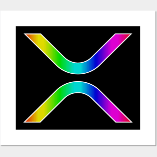 Ripple (XRP) in Rainbow Gradient T-Shirt Posters and Art